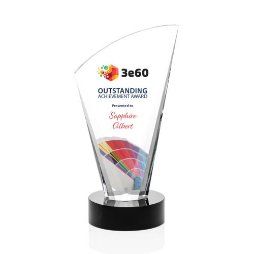 Awards and Trophies - Brampton Full Color Black Peaks Crystal Award