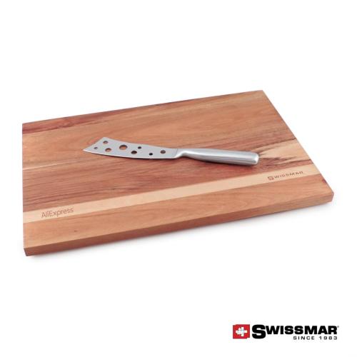 Promotional Productions - Housewares - Cutting Boards - Swissmar® Acacia Cutting Board & Cheese Knife Set
