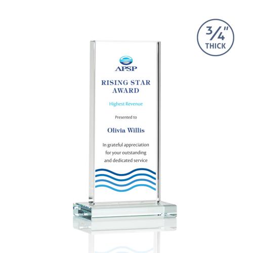 Awards and Trophies - Arizona Full Color Clear Rectangle Crystal Award