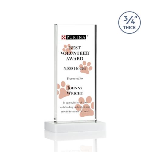 Awards and Trophies - Arizona Full Color White Rectangle Crystal Award