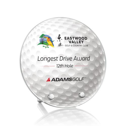 Awards and Trophies - Hillsboro Full Color Golf Circle Crystal Award