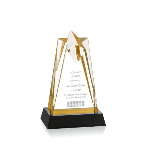 Awards and Trophies - Rosina Gold On Base Star Acrylic Award