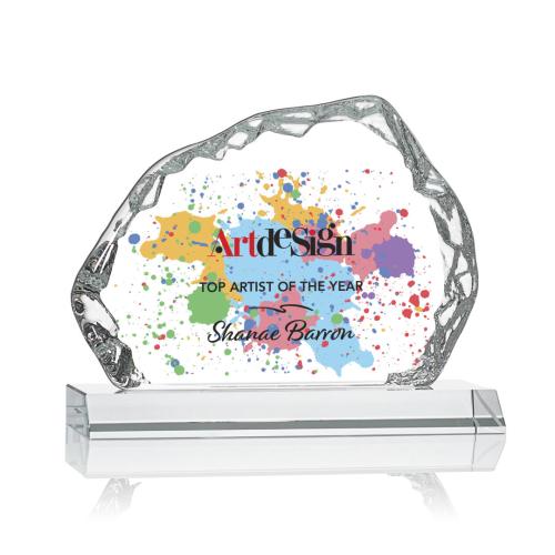 Awards and Trophies - Aspen Iceberg Full Color Crystal on Base Award