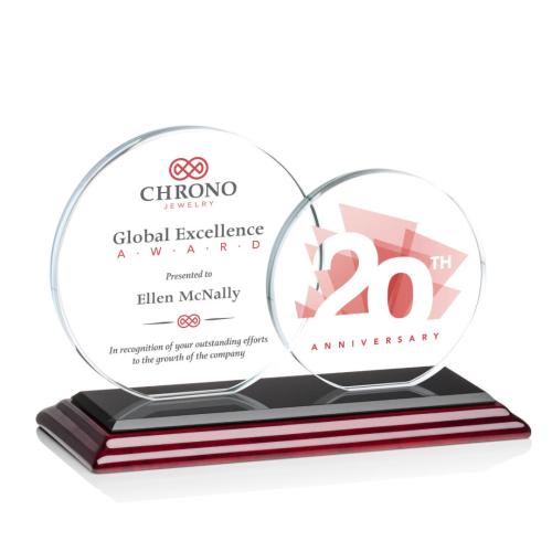 Awards and Trophies - Double Victoria Full Color Circle Crystal Award
