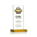 Bolton Full Color Amber  Rectangle Crystal Award