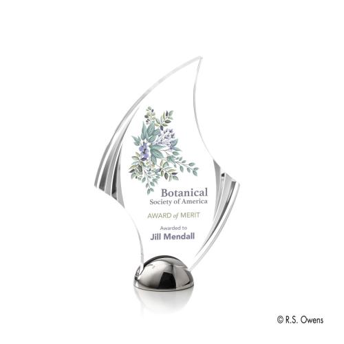 Awards and Trophies - Flourish Hemisphere Full Color Flame Acrylic Award
