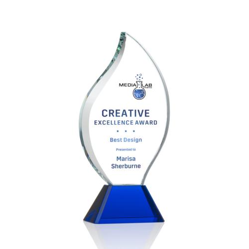 Awards and Trophies - Norina Full Color Blue Flame Crystal Award