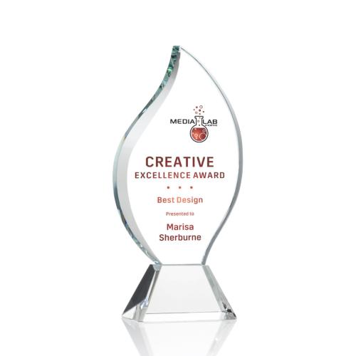 Awards and Trophies - Norina Full Color Clear Flame Crystal Award