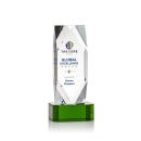 Delta Full Color Green on Base Towers Crystal Award