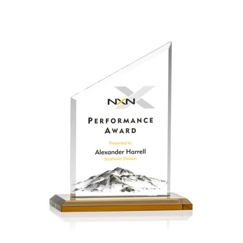 Awards and Trophies - Conacher Full Color Amber Peaks Crystal Award