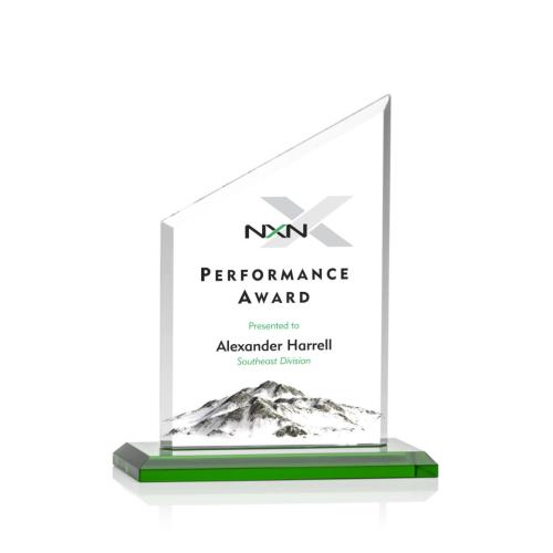 Awards and Trophies - Conacher Full Color Green Peaks Crystal Award