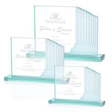 Employee Gifts - Colliseum Jade Rectangle Glass Award