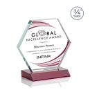 Pickering Full Color Red Polygon Crystal Award