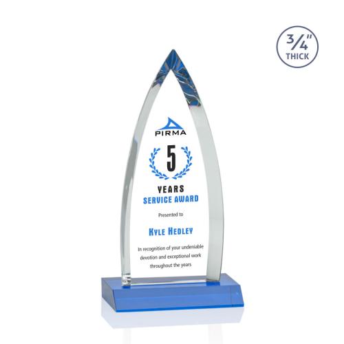 Awards and Trophies - Shildon Full Color Sky Blue Peaks Crystal Award