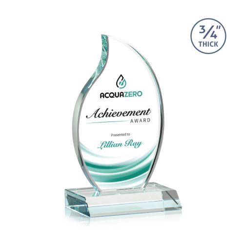 Awards and Trophies - Croydon Full Color Starfire Flame Crystal Award