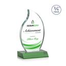 Croydon Full Color Green Flame Crystal Award