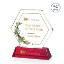 Ralston Full Color Red Polygon Crystal Award
