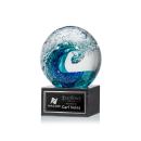 Surfside Globe on Square Marble Glass Award