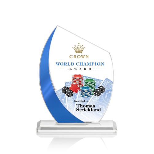 Awards and Trophies - Wadebridge Full Color  Blue Peaks Crystal Award