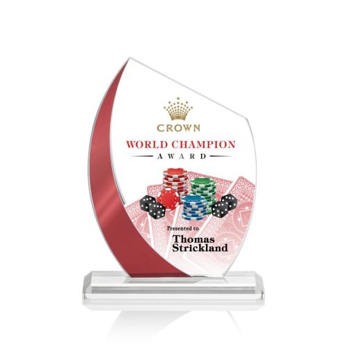 Awards and Trophies - Wadebridge Full Color Red Peaks Crystal Award
