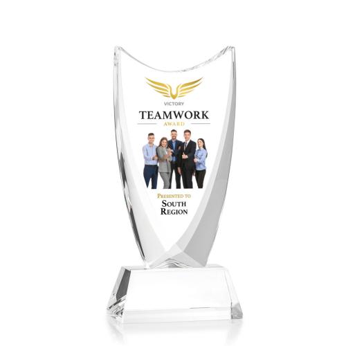 Awards and Trophies - Dawkins Full Color Clear Peaks Crystal Award