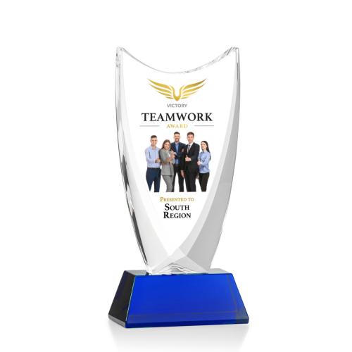 Awards and Trophies - Dawkins Full Color Blue Peaks Crystal Award