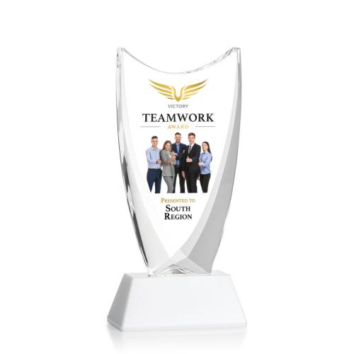 Awards and Trophies - Dawkins Full Color White Peaks Crystal Award