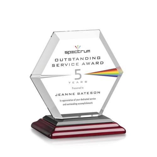 Awards and Trophies - Barnett Full Color Albion Polygon Crystal Award