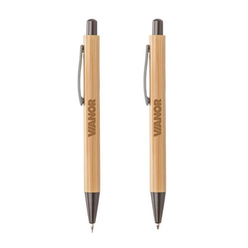 Promotional Productions - Writing Instruments - Lucky Clicker Bamboo Pen & Pencil Set