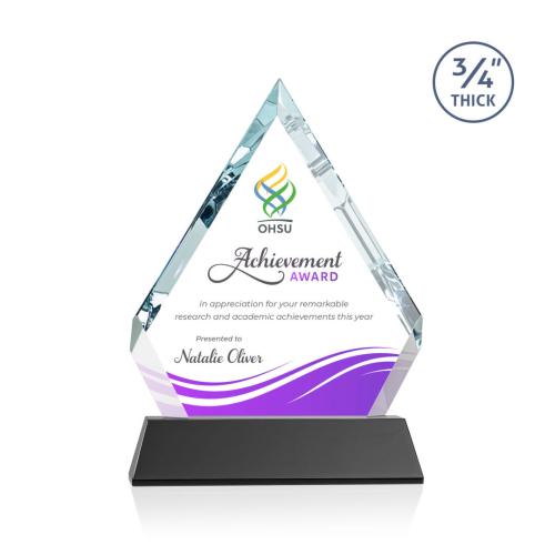 Awards and Trophies - Apex Full Color Black on Newhaven Diamond Crystal Award