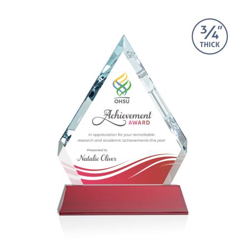Awards and Trophies - Apex Full Color Red on Newhaven Diamond Crystal Award