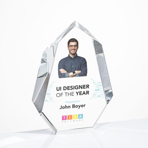 Awards and Trophies - Norwood Full Color Clear Polygon Crystal Award