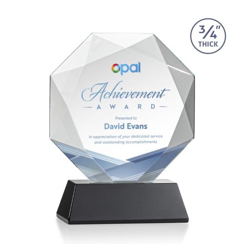 Awards and Trophies - Bradford Full Color Blackon Newhaven Polygon Crystal Award