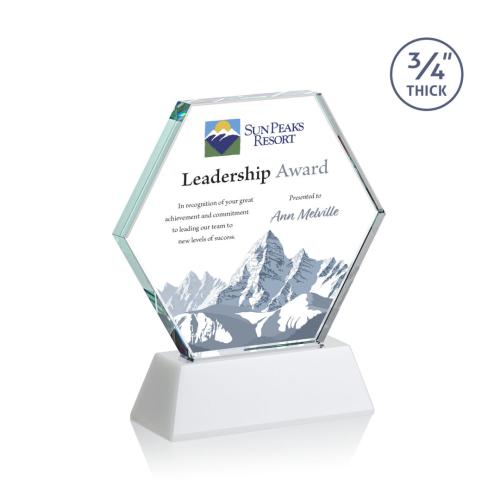 Awards and Trophies - Pickering on Newhaven Full Color White Polygon Crystal Award