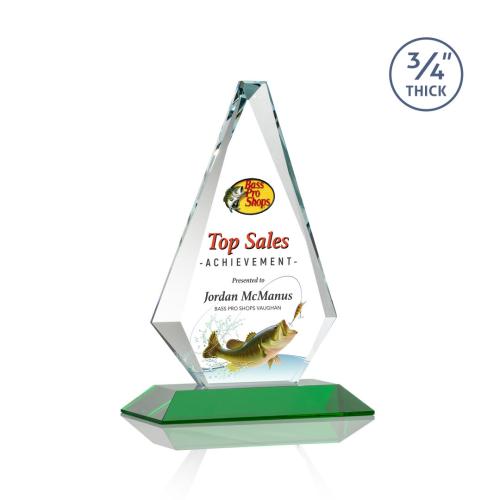 Awards and Trophies - Windsor Full Color Green Diamond Crystal Award