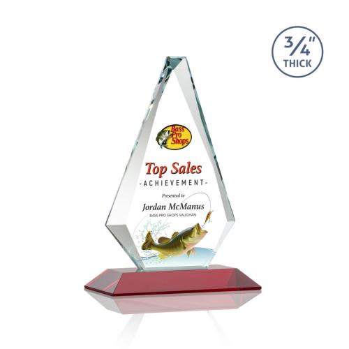 Awards and Trophies - Windsor Full Color Red Diamond Crystal Award