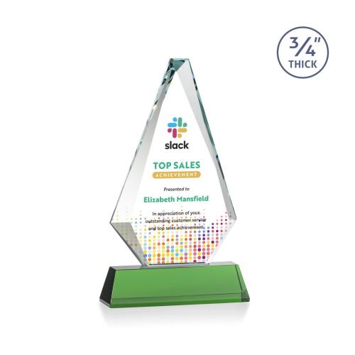 Awards and Trophies - Windsor on Newhaven Full Color Green Diamond Crystal Award