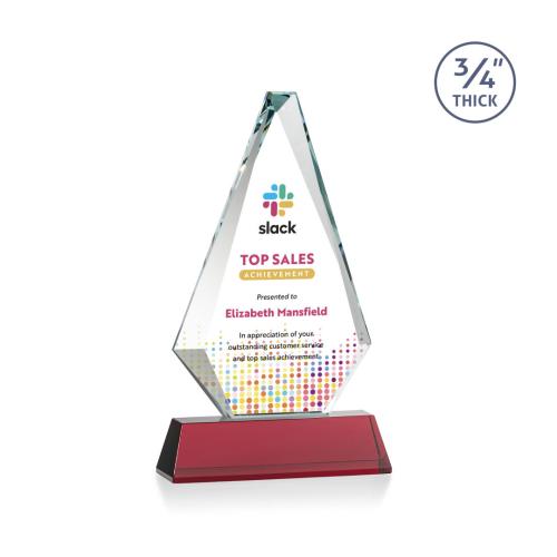 Awards and Trophies - Windsor on Newhaven Full Color Red Diamond Crystal Award