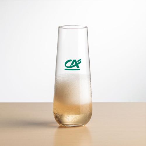 Corporate Gifts - Barware - Champagne Flutes - Cannes Stemless Flute - Imprinted
