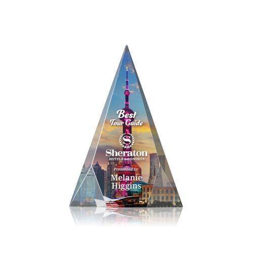 Awards and Trophies - Rochester Full Color Clear Pyramid Crystal Award
