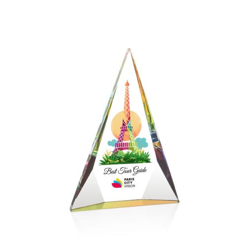 Awards and Trophies - Rochester Full Color Multi-Color Pyramid Crystal Award