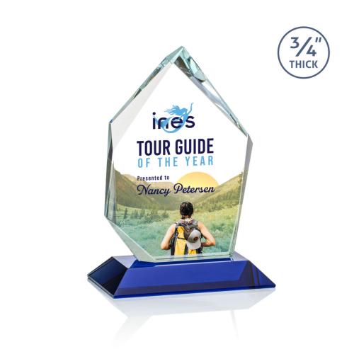 Awards and Trophies - Deerhurst Full Color Blue Peaks Crystal Award