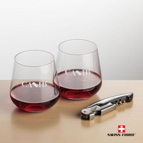 Corporate Gifts - Barware - Gift Sets - Swiss Force® Opener & 2 Howden Stemless