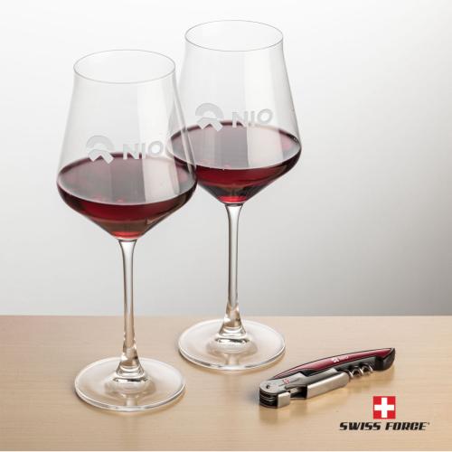 Corporate Gifts - Barware - Gift Sets - Swiss Force® Opener & 2 Bretton Wine