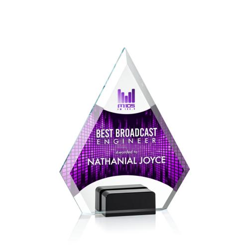 Awards and Trophies - Charlotte Full Color Black Diamond Crystal Award