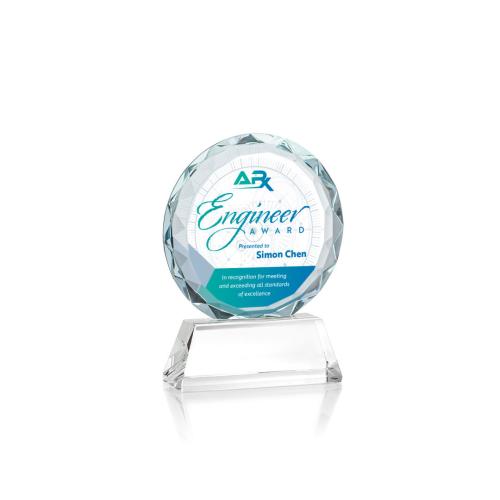 Awards and Trophies - Stratford Full Color Clear Circle Crystal Award