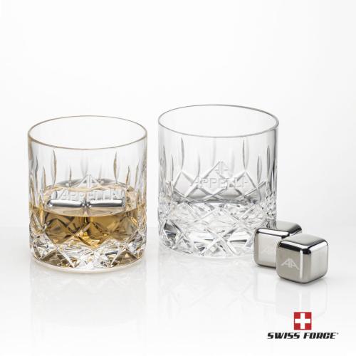Corporate Gifts - Barware - Gift Sets - Swiss Force® S/S Ice Cubes & 2 Denby OTR