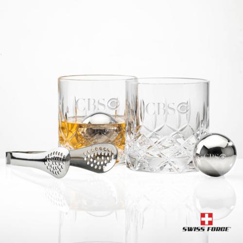 Corporate Gifts - Barware - Gift Sets - Swiss Force® S/S Balls & 2 Denby OTR