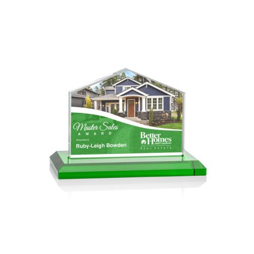 Awards and Trophies - Domicile Full Color Green Peaks Crystal Award