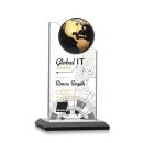 Arden Full Color Black/Gold Globe Crystal Award